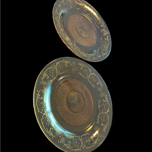 Two (2) Vintage Depression Glass Clear "Daisy" Indiana Glass 11.25” Platters - Picture 10 of 11